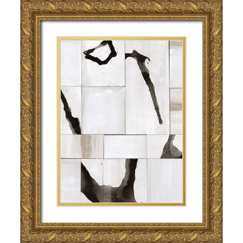 Neutral Subtext I Gold Ornate Wood Framed Art Print with Double Matting by Stramel, Renee W.
