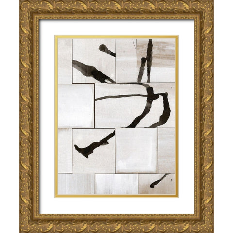Neutral Subtext II Gold Ornate Wood Framed Art Print with Double Matting by Stramel, Renee W.