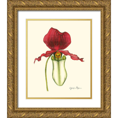 Majestic Orchid I Gold Ornate Wood Framed Art Print with Double Matting by Goldberger, Jennifer