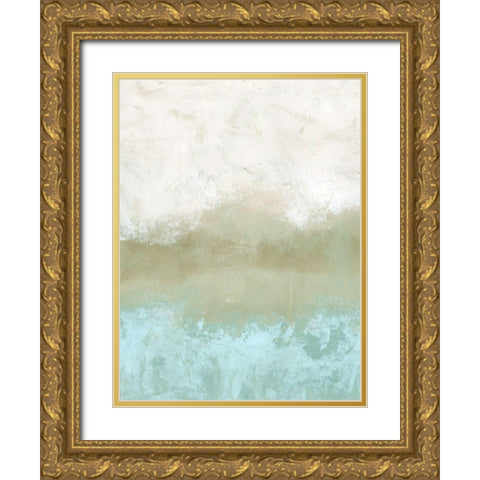 Soft Sea Green Composition II Gold Ornate Wood Framed Art Print with Double Matting by Caroline, Emma