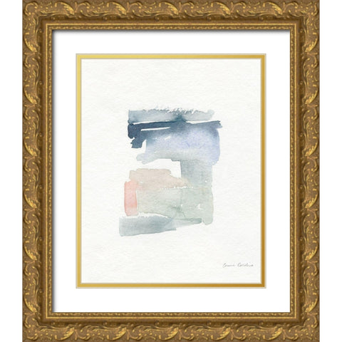 Sea Glass Color Studies I Gold Ornate Wood Framed Art Print with Double Matting by Caroline, Emma