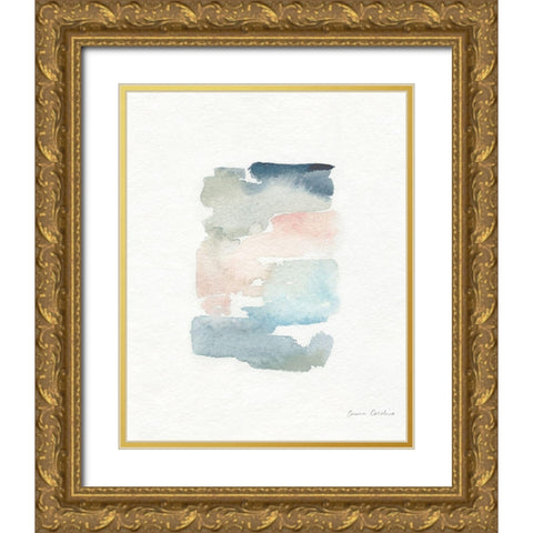 Sea Glass Color Studies II Gold Ornate Wood Framed Art Print with Double Matting by Caroline, Emma