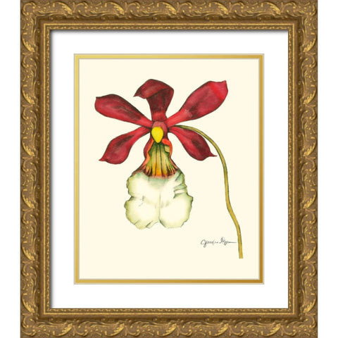 Majestic Orchid II Gold Ornate Wood Framed Art Print with Double Matting by Goldberger, Jennifer