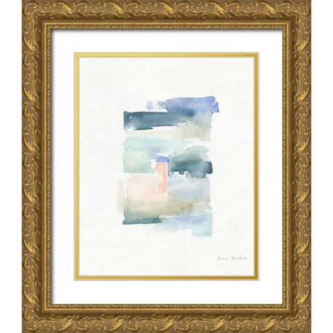 Sea Glass Color Studies IV Gold Ornate Wood Framed Art Print with Double Matting by Caroline, Emma
