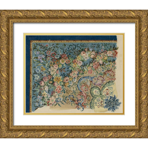 Vintage Design Sketch I Gold Ornate Wood Framed Art Print with Double Matting by Baxter Mill Archive