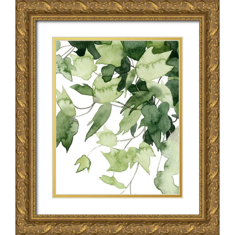 Emerald Vines II Gold Ornate Wood Framed Art Print with Double Matting by Popp, Grace
