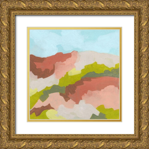 Valley Blush I Gold Ornate Wood Framed Art Print with Double Matting by Vess, June Erica