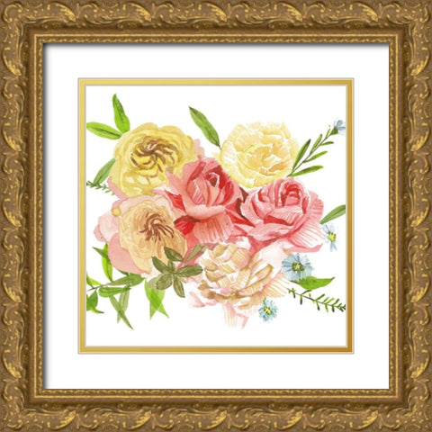 Just Peachy I Gold Ornate Wood Framed Art Print with Double Matting by Wang, Melissa