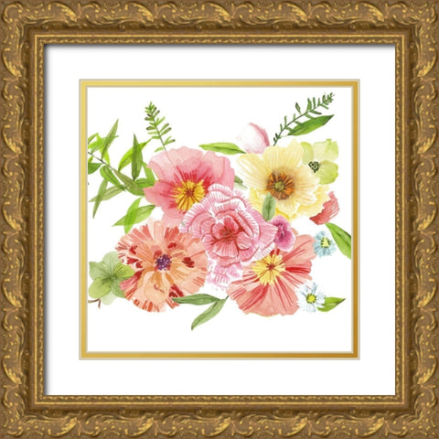 Just Peachy II Gold Ornate Wood Framed Art Print with Double Matting by Wang, Melissa