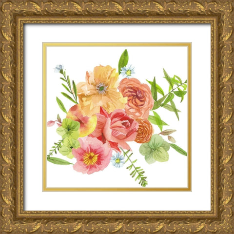 Just Peachy IV Gold Ornate Wood Framed Art Print with Double Matting by Wang, Melissa