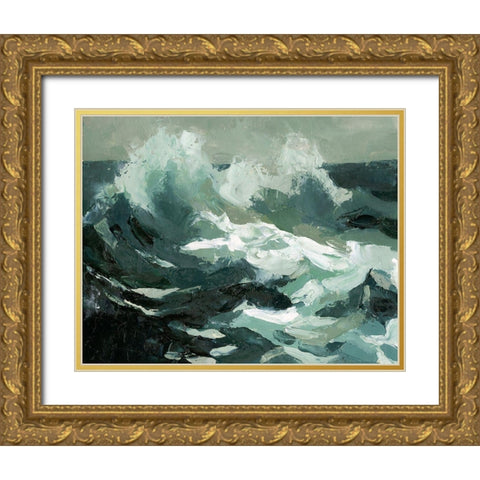 Choppy Ocean View II Gold Ornate Wood Framed Art Print with Double Matting by Caroline, Emma