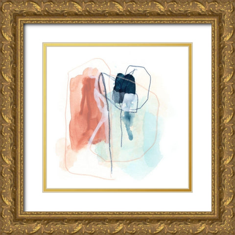 Rose Round I Gold Ornate Wood Framed Art Print with Double Matting by Vess, June Erica