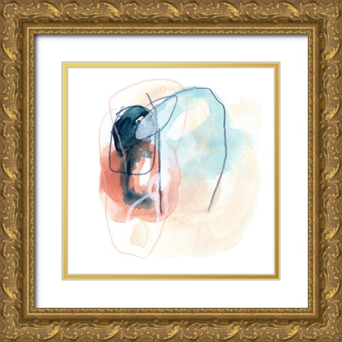 Rose Round II Gold Ornate Wood Framed Art Print with Double Matting by Vess, June Erica