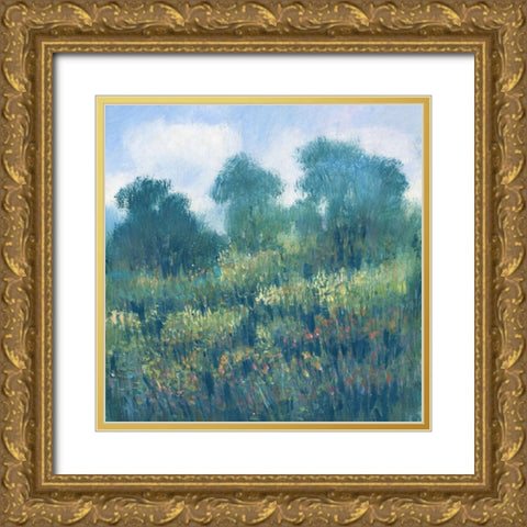 Meadow Wildflowers II Gold Ornate Wood Framed Art Print with Double Matting by OToole, Tim