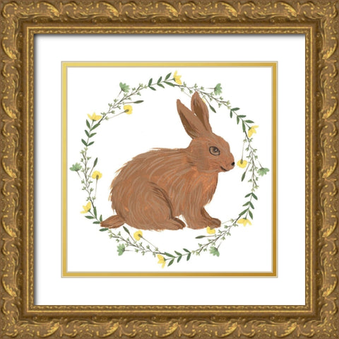 Happy Bunny Day III Gold Ornate Wood Framed Art Print with Double Matting by Wang, Melissa