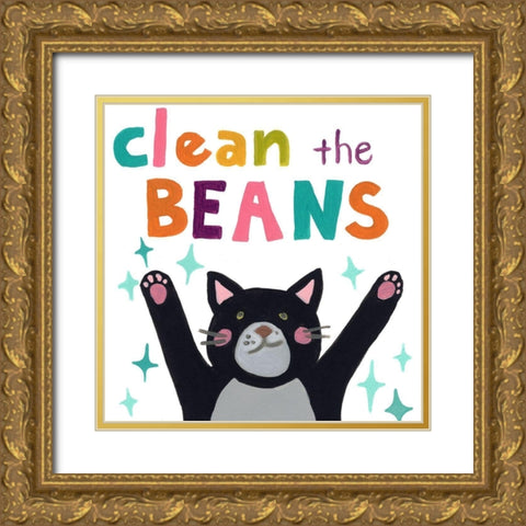 Cute Cat Bath I Gold Ornate Wood Framed Art Print with Double Matting by Vess, June Erica