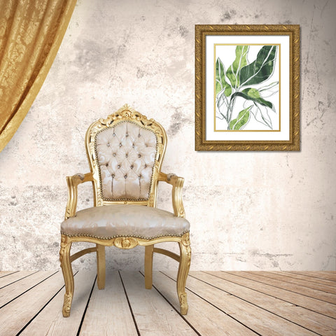 Expressive Palm III Gold Ornate Wood Framed Art Print with Double Matting by Vess, June Erica