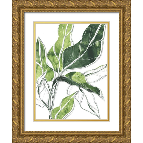 Expressive Palm III Gold Ornate Wood Framed Art Print with Double Matting by Vess, June Erica
