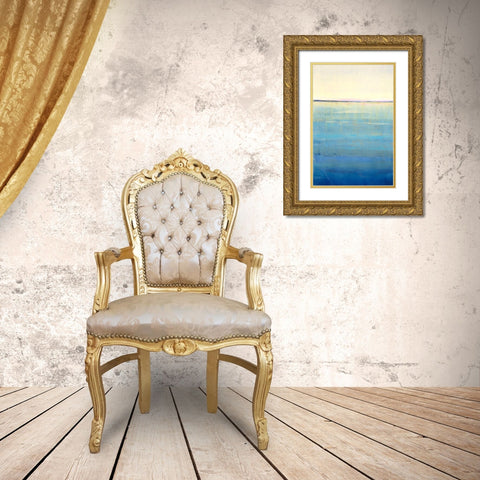 Ocean Blue Horizon I Gold Ornate Wood Framed Art Print with Double Matting by OToole, Tim