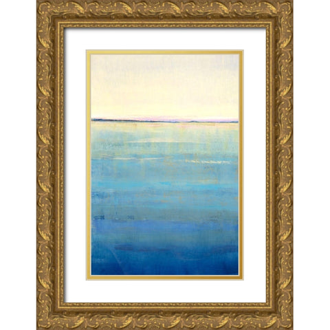 Ocean Blue Horizon I Gold Ornate Wood Framed Art Print with Double Matting by OToole, Tim