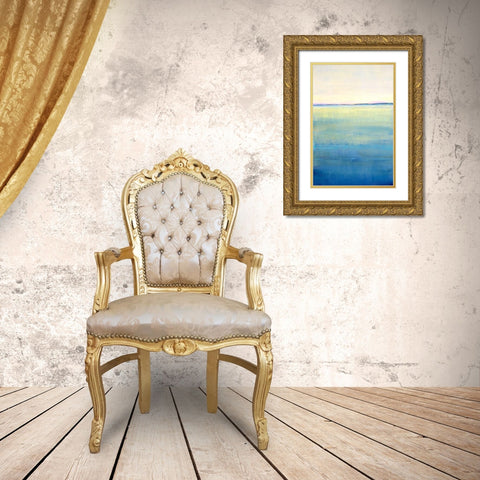 Ocean Blue Horizon II Gold Ornate Wood Framed Art Print with Double Matting by OToole, Tim