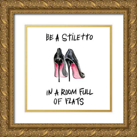 If the Shoe Fits II Gold Ornate Wood Framed Art Print with Double Matting by Moore, Regina