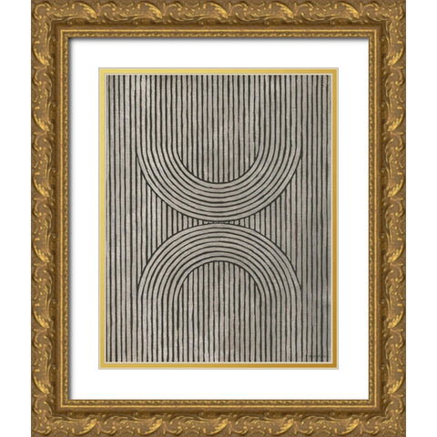 Cedar Grooves II Gold Ornate Wood Framed Art Print with Double Matting by Lam, Vanna