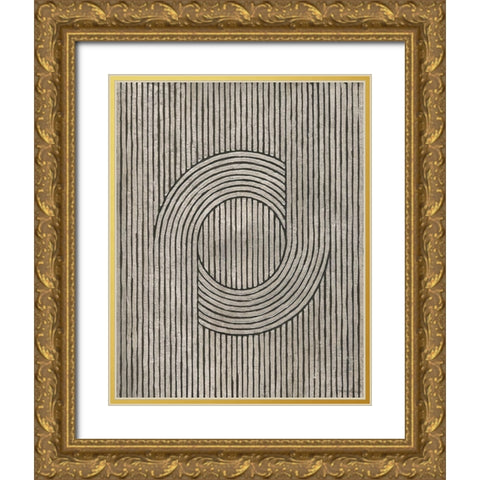 Cedar Grooves III Gold Ornate Wood Framed Art Print with Double Matting by Lam, Vanna