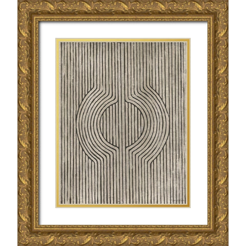 Cedar Grooves IV Gold Ornate Wood Framed Art Print with Double Matting by Lam, Vanna