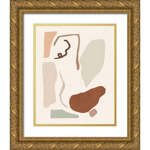 Lounge Abstract II Gold Ornate Wood Framed Art Print with Double Matting by Barnes, Victoria
