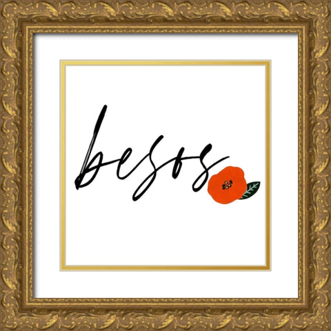 Besos I Gold Ornate Wood Framed Art Print with Double Matting by Studio W