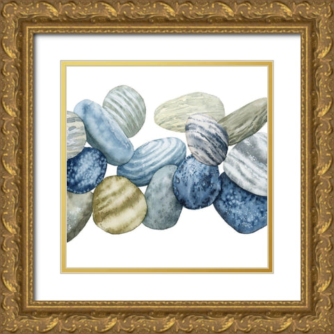 Found Pebbles II Gold Ornate Wood Framed Art Print with Double Matting by Popp, Grace
