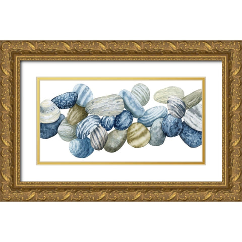 Found Pebbles III Gold Ornate Wood Framed Art Print with Double Matting by Popp, Grace