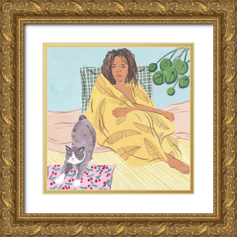 Lazy Afternoon IV Gold Ornate Wood Framed Art Print with Double Matting by Wang, Melissa