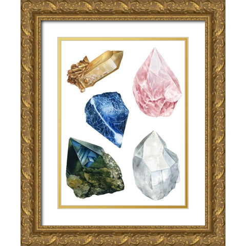 Healing Crystals I Gold Ornate Wood Framed Art Print with Double Matting by Popp, Grace
