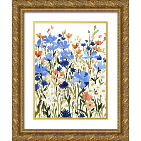 Bright Wildflower Medley II Gold Ornate Wood Framed Art Print with Double Matting by Caroline, Emma