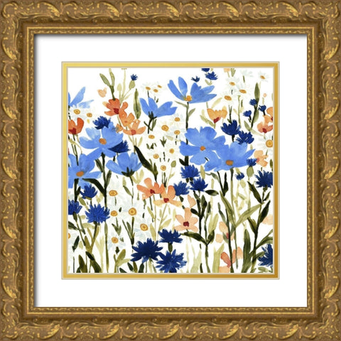 Bright Wildflower Medley III Gold Ornate Wood Framed Art Print with Double Matting by Caroline, Emma