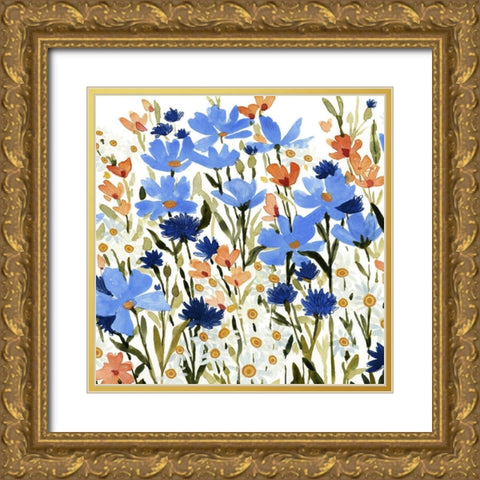 Bright Wildflower Medley IV Gold Ornate Wood Framed Art Print with Double Matting by Caroline, Emma