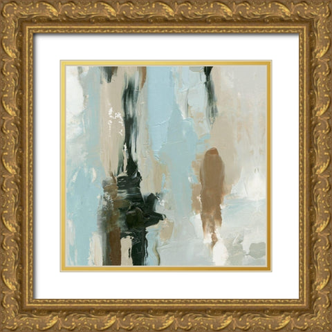Neutral Landslide I Gold Ornate Wood Framed Art Print with Double Matting by Caroline, Emma