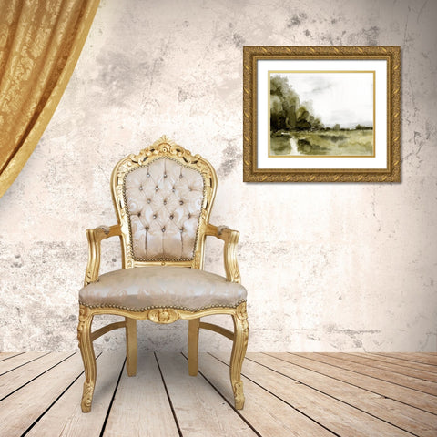 Simple Watercolor Scape I Gold Ornate Wood Framed Art Print with Double Matting by Barnes, Victoria