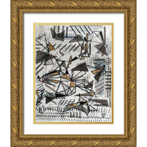 Fractures of Light Gold Ornate Wood Framed Art Print with Double Matting by Arbel, Lori