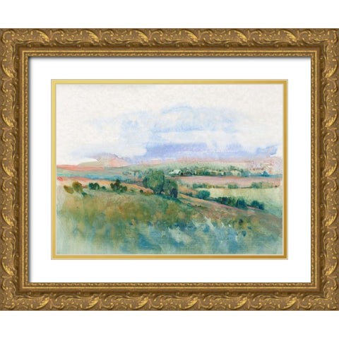 Hilltop Vista II Gold Ornate Wood Framed Art Print with Double Matting by OToole, Tim