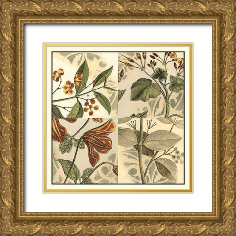 Botanical Quadrant II Gold Ornate Wood Framed Art Print with Double Matting by Vision Studio