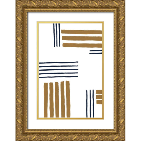 Underscore II Gold Ornate Wood Framed Art Print with Double Matting by Moore, Regina