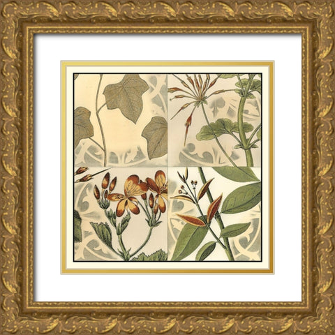 Botanical Quadrant III Gold Ornate Wood Framed Art Print with Double Matting by Vision Studio