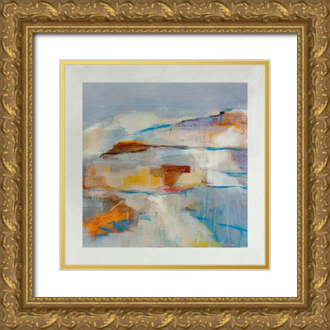 Lustr Frosted Peaks in Pearl White I Gold Ornate Wood Framed Art Print with Double Matting by Warren, Annie