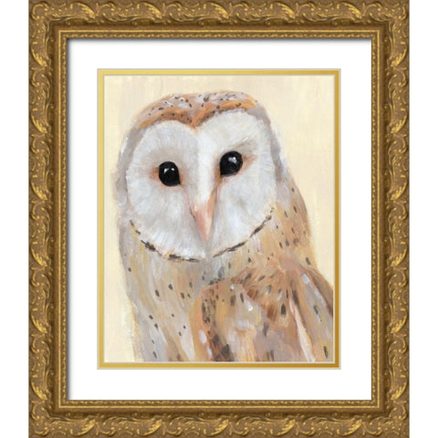 Common Barn Owl I Gold Ornate Wood Framed Art Print with Double Matting by Warren, Annie