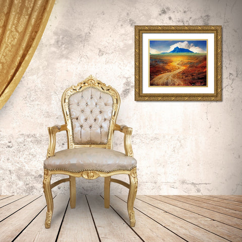 Golden Road II Gold Ornate Wood Framed Art Print with Double Matting by Vest, Chris