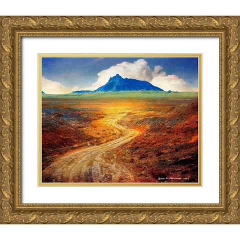 Golden Road II Gold Ornate Wood Framed Art Print with Double Matting by Vest, Chris