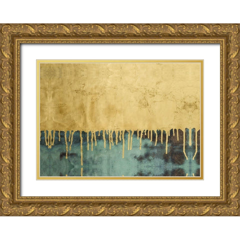 Aquafer II Gold Ornate Wood Framed Art Print with Double Matting by Stramel, Renee W.
